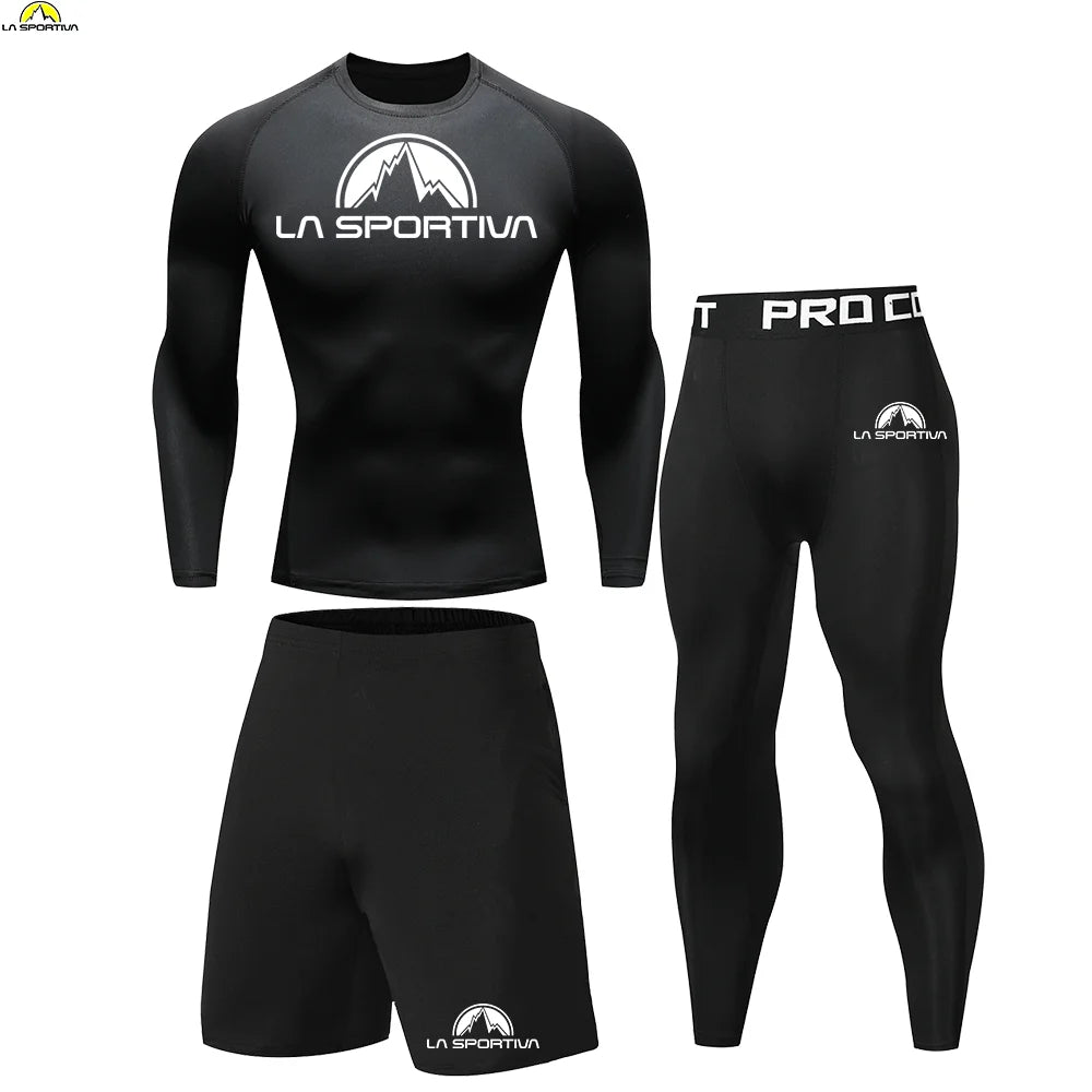 LA SPORTIVA 2025 Kids 3PCS Sports Set – Quick-Dry Running & Training Outfit Boys