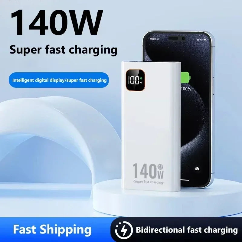 LENOVO 140W Power Bank High Capacity Portable Charger with Fast Charging & Display