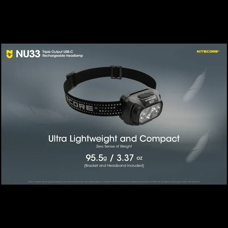 NITECORE NU33 Rechargeable Headlamp – 700 Lumens, Triple Output, USB-C, Lightweight & Durable