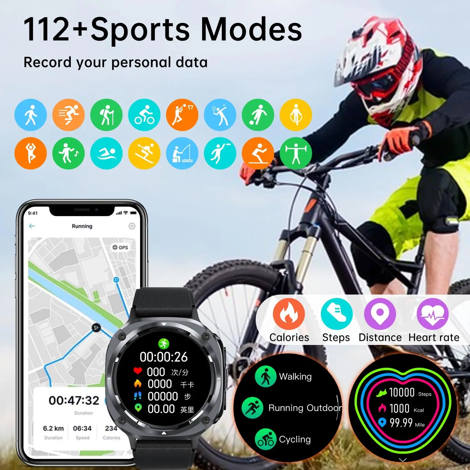 GEJIAN New Watch 7 Ultra Smart Watch with Heart & Sleep Monitoring, GPS, Voice Call