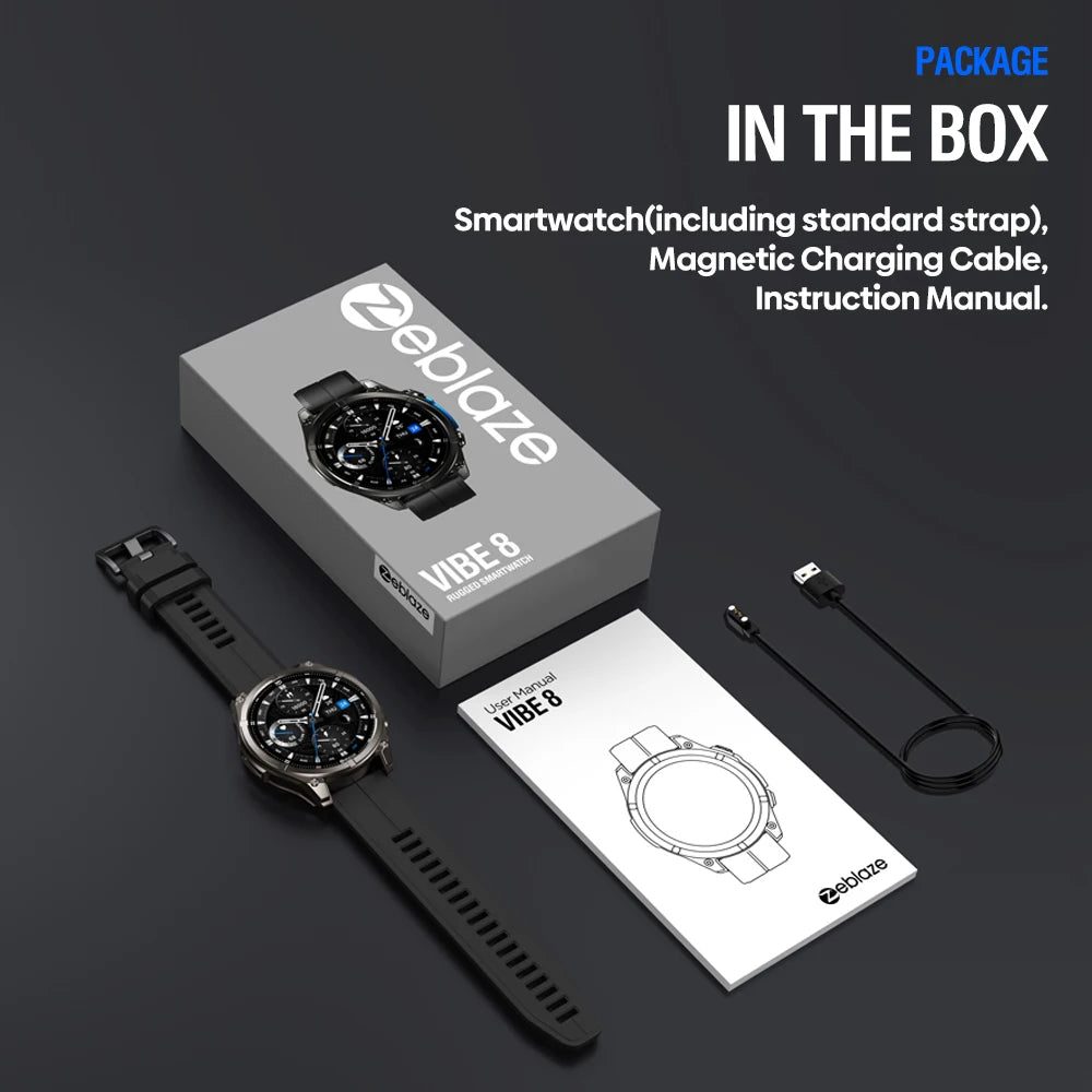 ZEBLAZE Vibe 8 Smart Watch AMOLED Display with Voice Calling & Flashlight