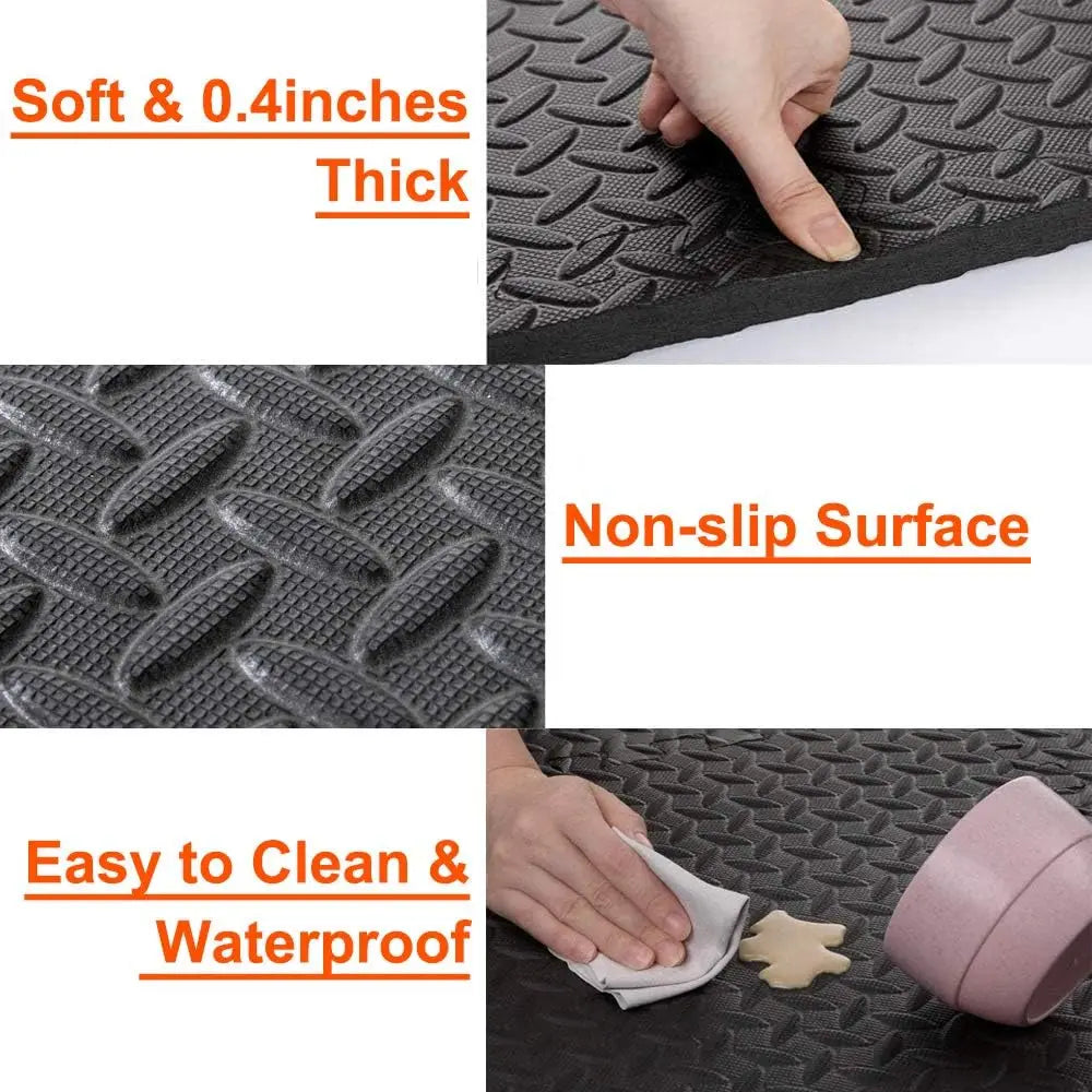 EVA Puzzle Fitness Mat – Interlocking Foam Floor Tiles for Home Gym & Kids Play Area