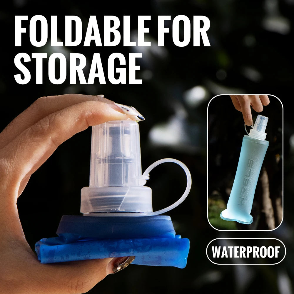 300ml Collapsible Soft Flask, BPA-Free TPU Running Water Bottle for Travel and Sport