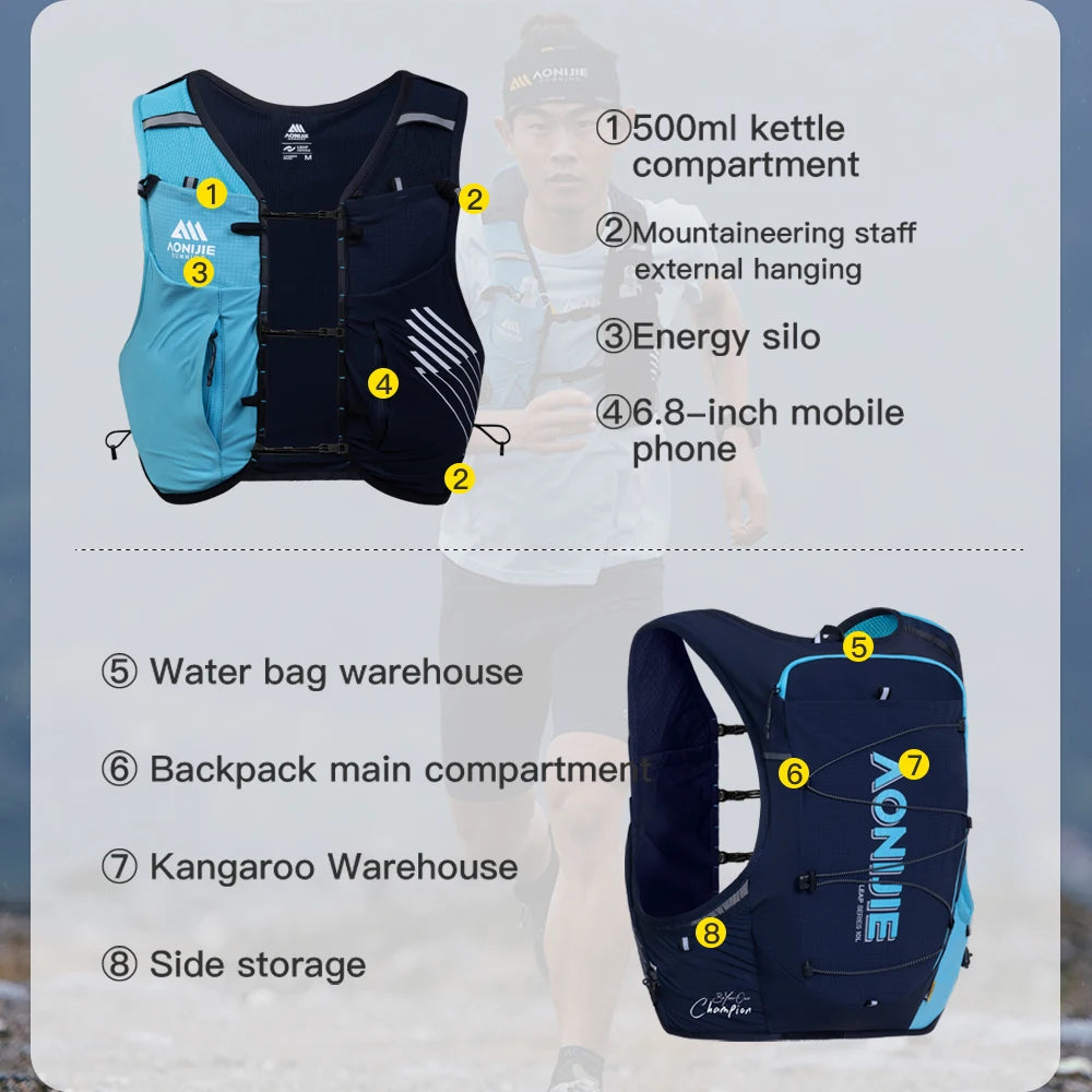 C9116 Unisex 10L Running Hydration Pack | Lightweight Off-Road Vest for Trail Running & Marathons