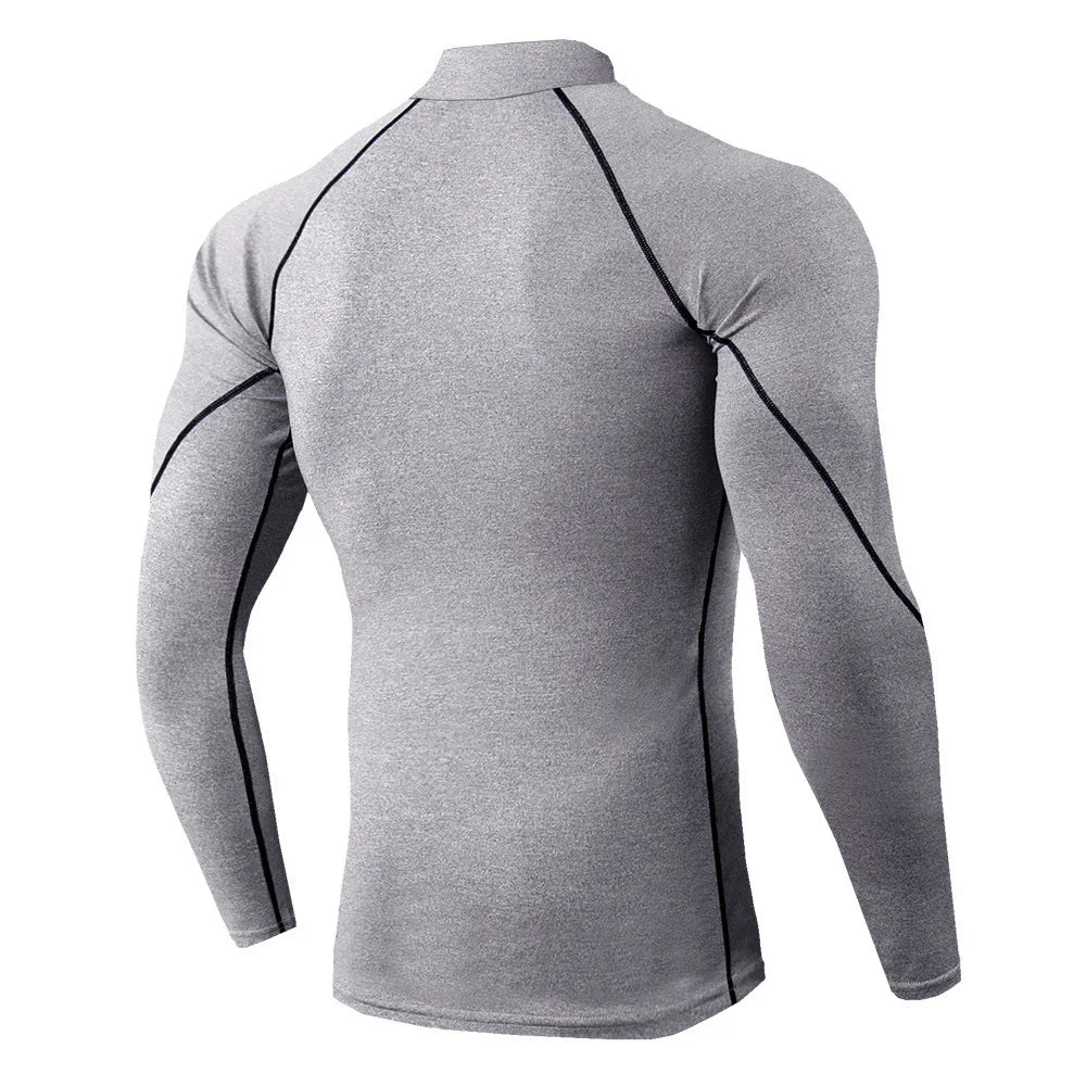 Men's Long Sleeve Compression Gym Shirt – Quick Dry Sport T-Shirt for Fitness, Running & Training