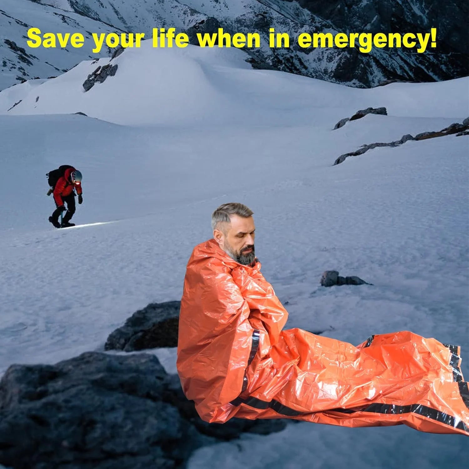 Compact Emergency Thermal Sleeping Bag Waterproof Mylar Survival Bivy