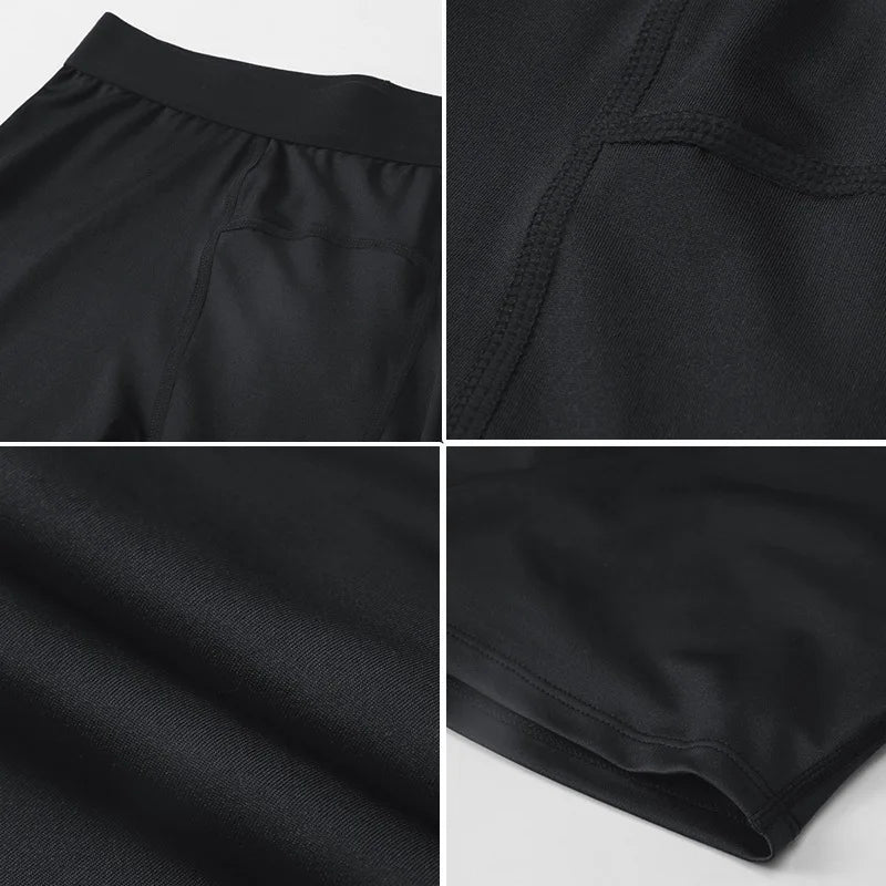 KHADGAR Men’s Compression Running Shorts – Quick-Dry Sports Tights with Pocket