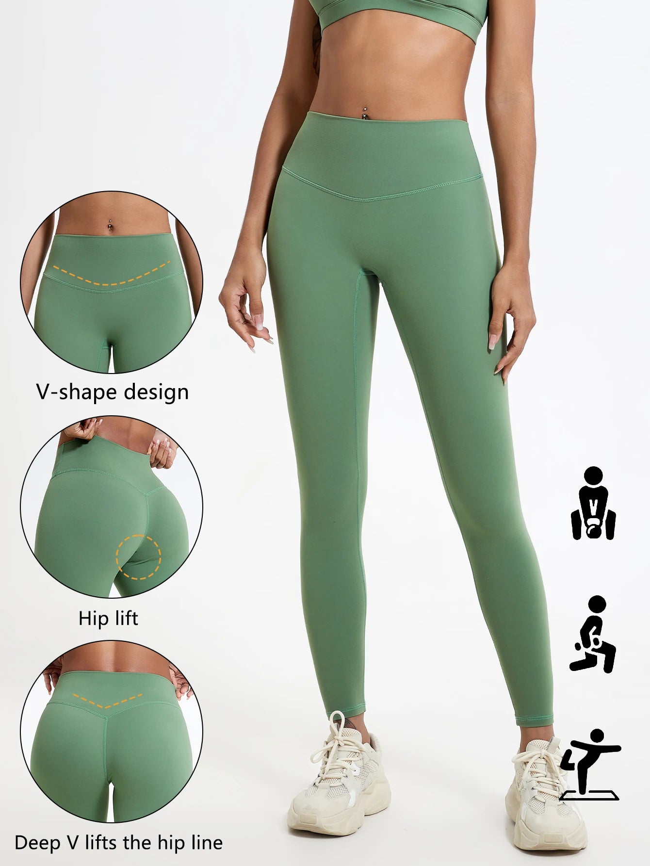 HEARUISAVY High Waist Gym Leggings Quick Dry Compression Yoga Pants Women
