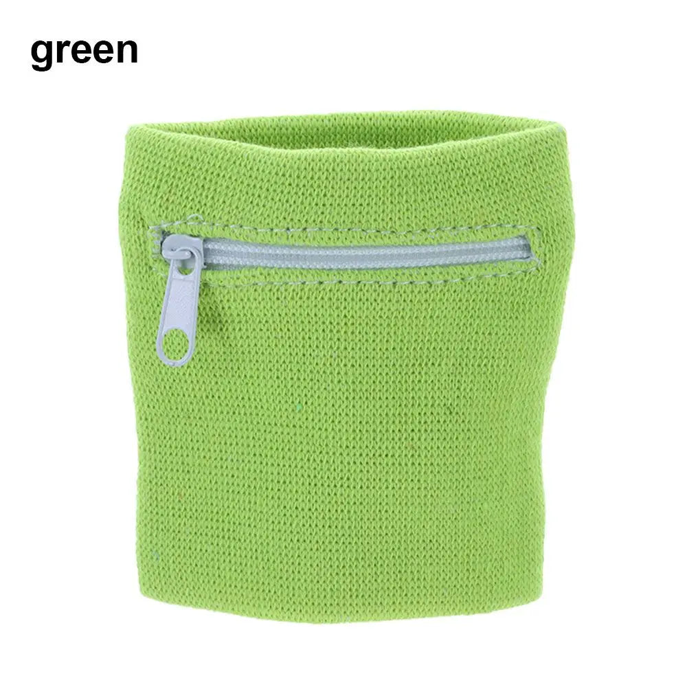 Sports Wristband with Zipper Pocket – Sweatband & Key Holder for Running, Cycling, Travel