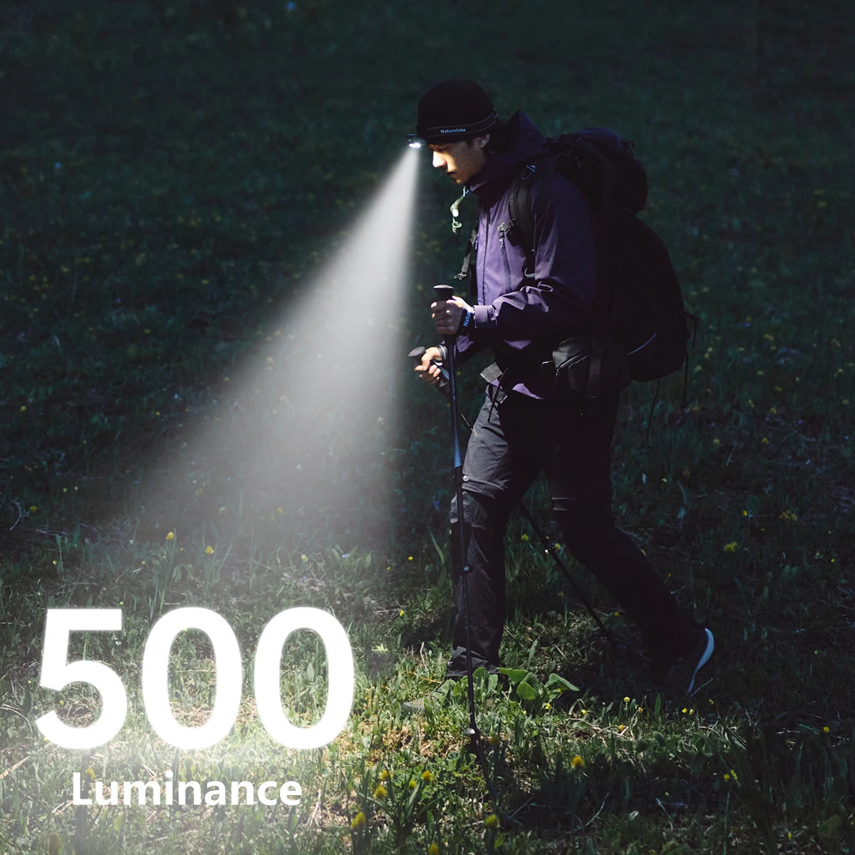 NATUREHIKE Star Island Max Headlamp – 500 Lumen Waterproof LED Headlight with Sensor & Rechargeable Battery
