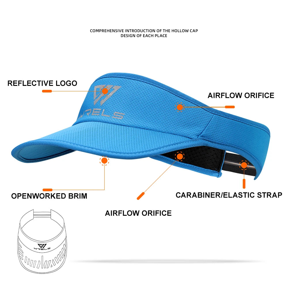 WRELS Summer Sports Visor Hat Breathable Quick Dry Sun Protection Adjustable