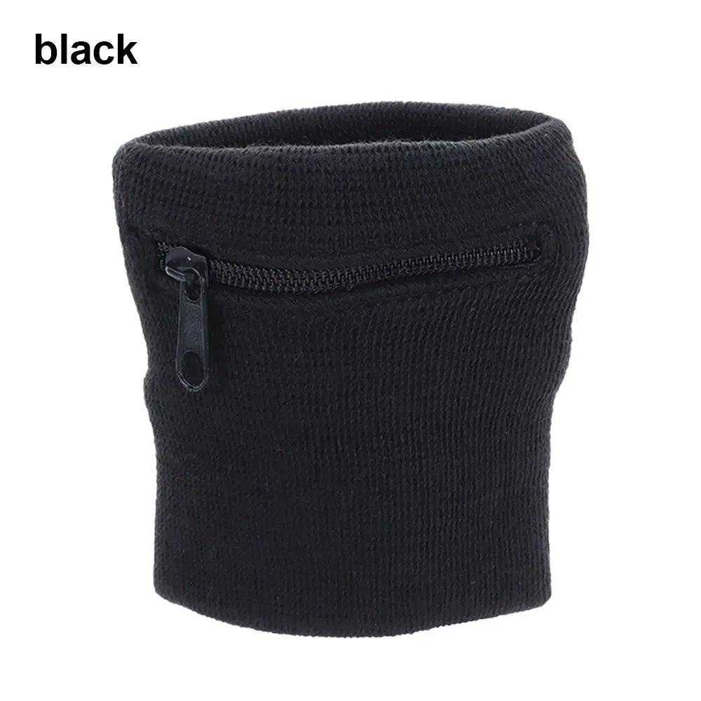 Sports Wristband with Zipper Pocket – Sweatband & Key Holder for Running, Cycling, Travel