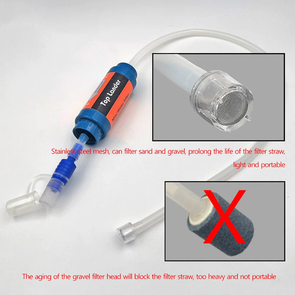 TOP LANDER Portable Camping Water Filter Straw – 0.1 Micron Outdoor Survival Purifier