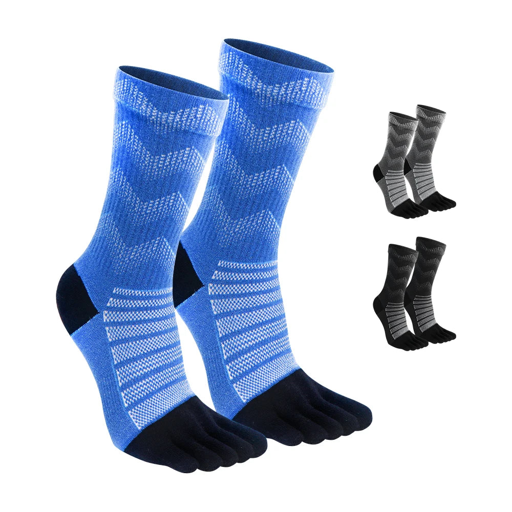 Merino Wool Thermal Toe Socks – Men’s Five-Toe Compression Socks for Hiking, Skiing & Trail Running