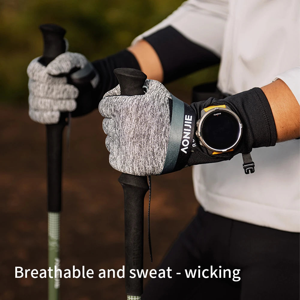 AONIJIE M61 Trail Running Gloves – Lightweight, Breathable Design with Watch Visibility Hole
