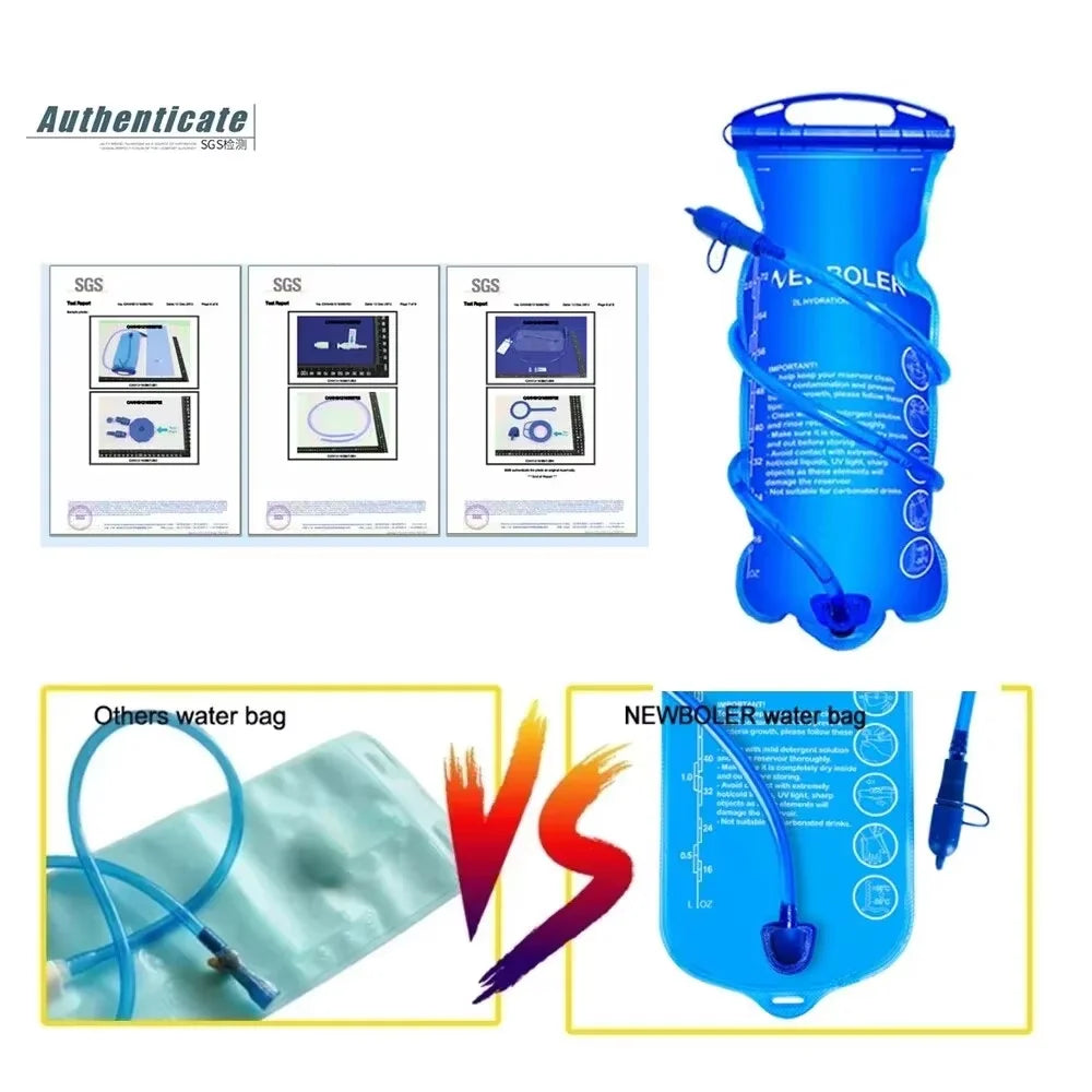 NEWBOLER Hydration Water Bag Reservoir 1.5L 2L 3L BPA-Free Running Backpack Bladder
