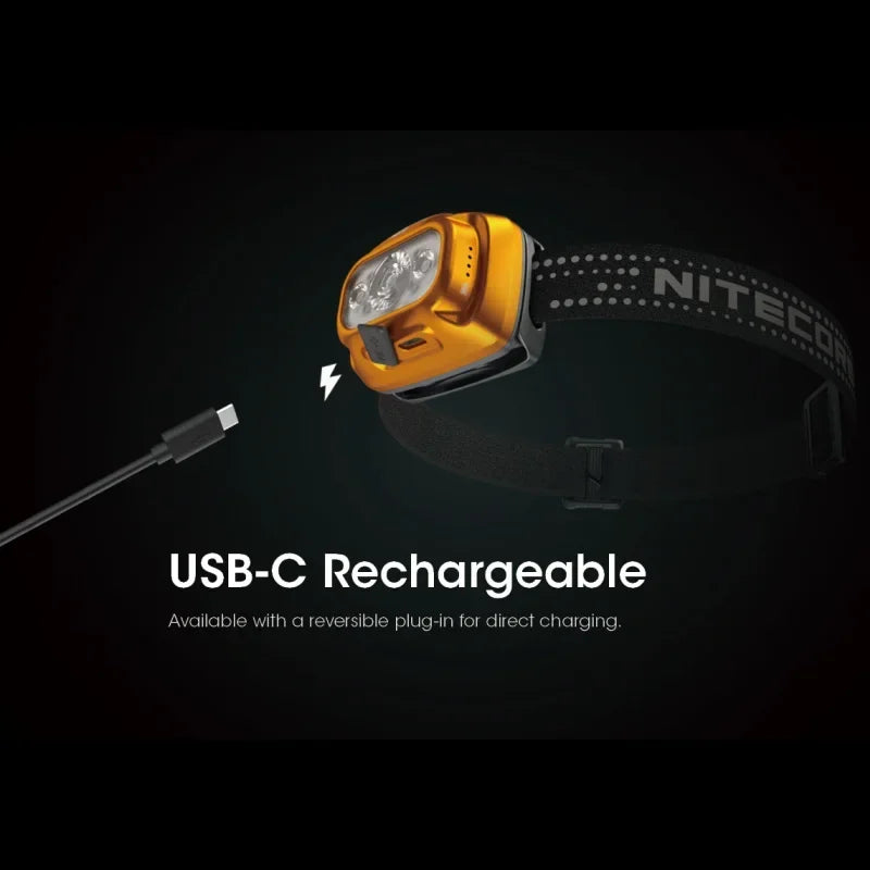 NITECORE NU31 Rechargeable Headlamp – 550 Lumens, Triple Output, Lightweight USB-C Headlight