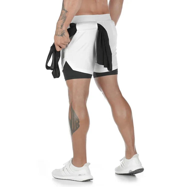 GACAYALL Men’s Camo Running Shorts 2-in-1 Quick Dry Gym Training Shorts
