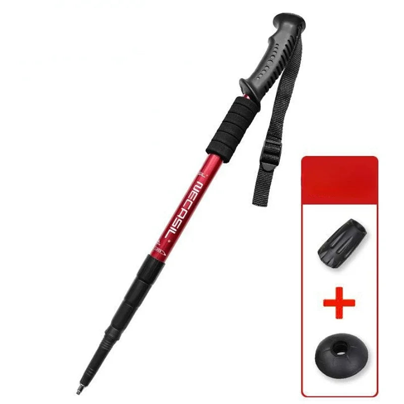 Ultralight Adjustable Trekking Poles Aluminium Alloy Folding Hiking Sticks 2PCS