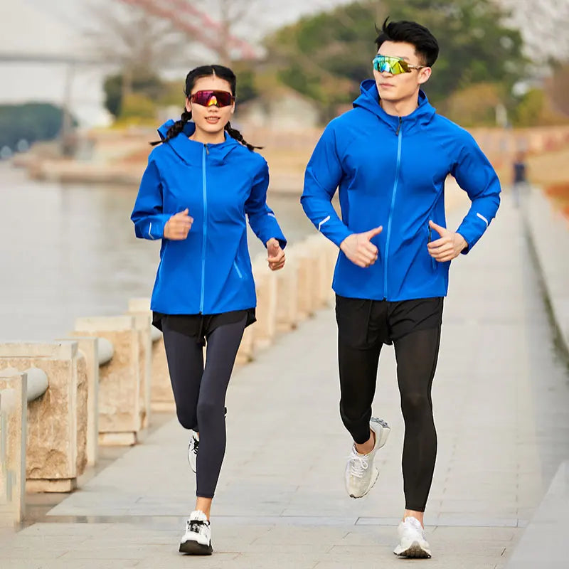 Men’s Lightweight Running Jacket with Hood, Reflective, Quick-Dry for Outdoor Sports, Breathable