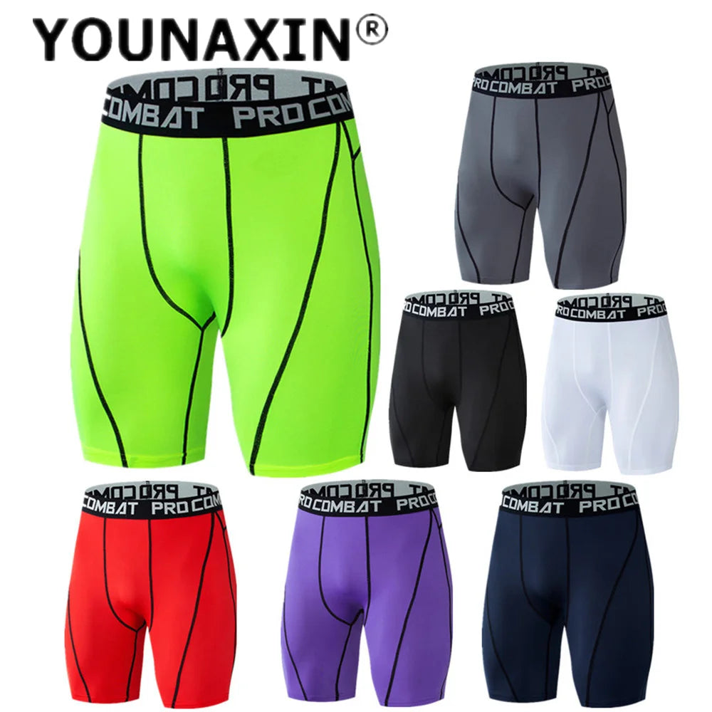 YOUNAXIN Men’s Compression Running Shorts – Lightweight Tights for Gym & Sports