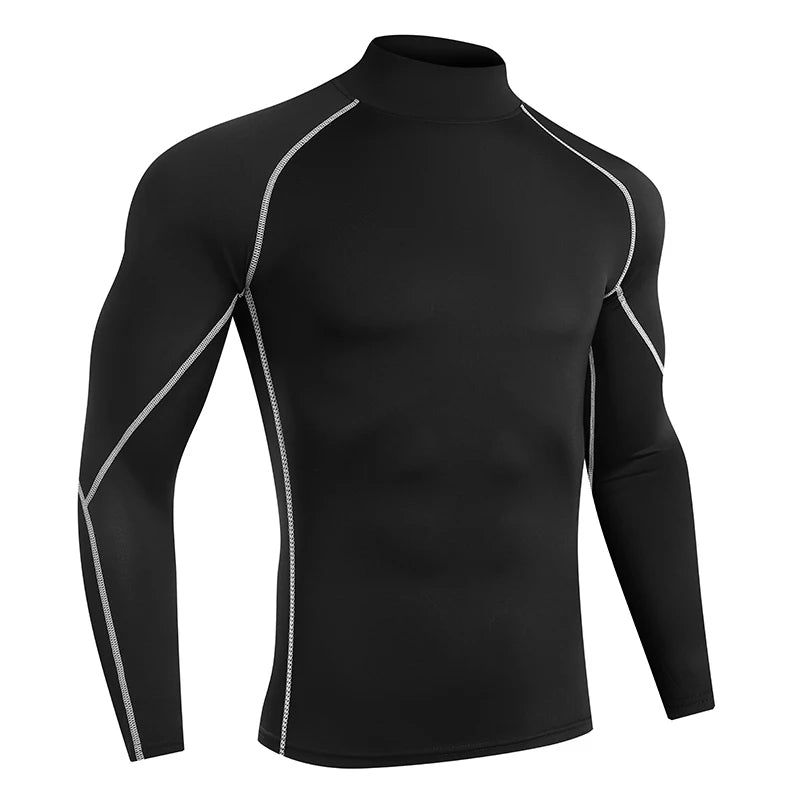 Men's Long Sleeve Compression Gym Shirt – Quick Dry Sport T-Shirt for Fitness, Running & Training