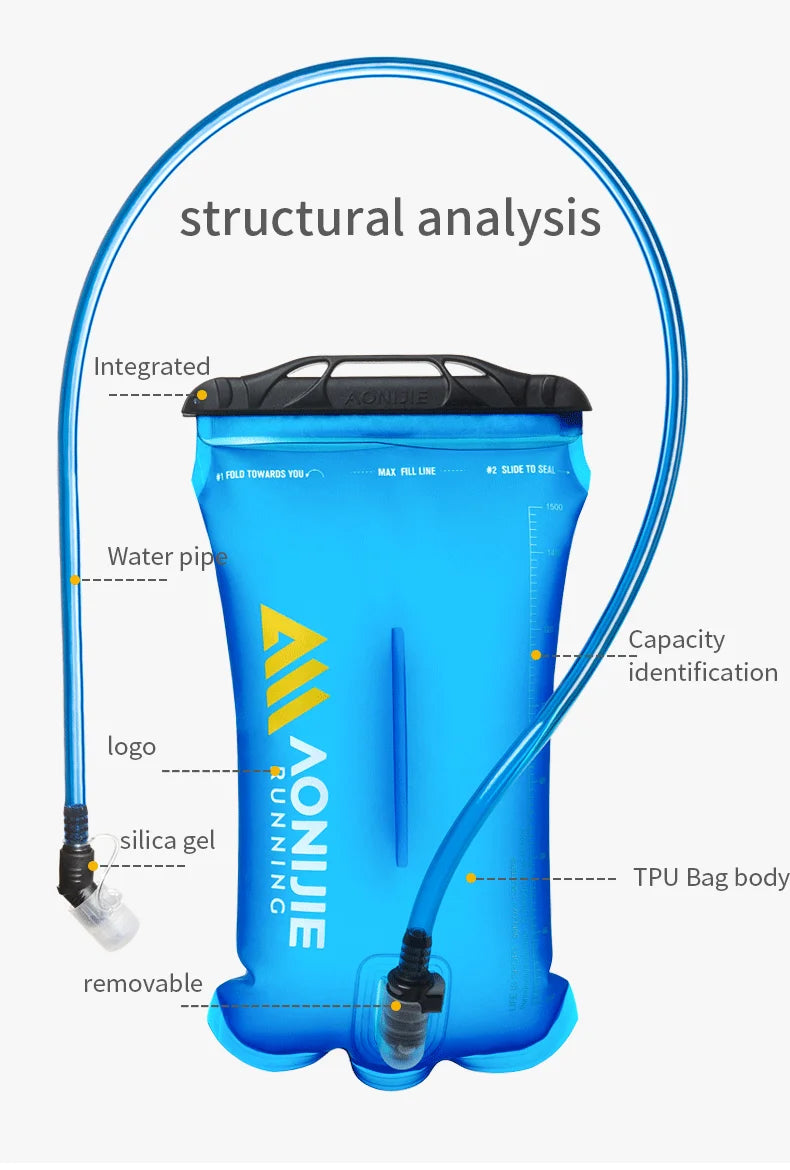 AONIJIE SD62 Hydration Bladder – 1.5L / 2L / 3L BPA-Free Water Reservoir for Running & Hiking Packs