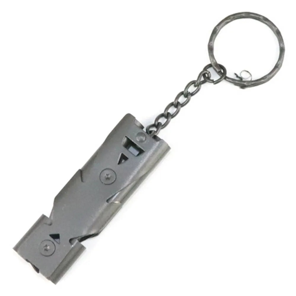 Double Pipe Survival Whistle Keychain 180dB Emergency Outdoor Tool