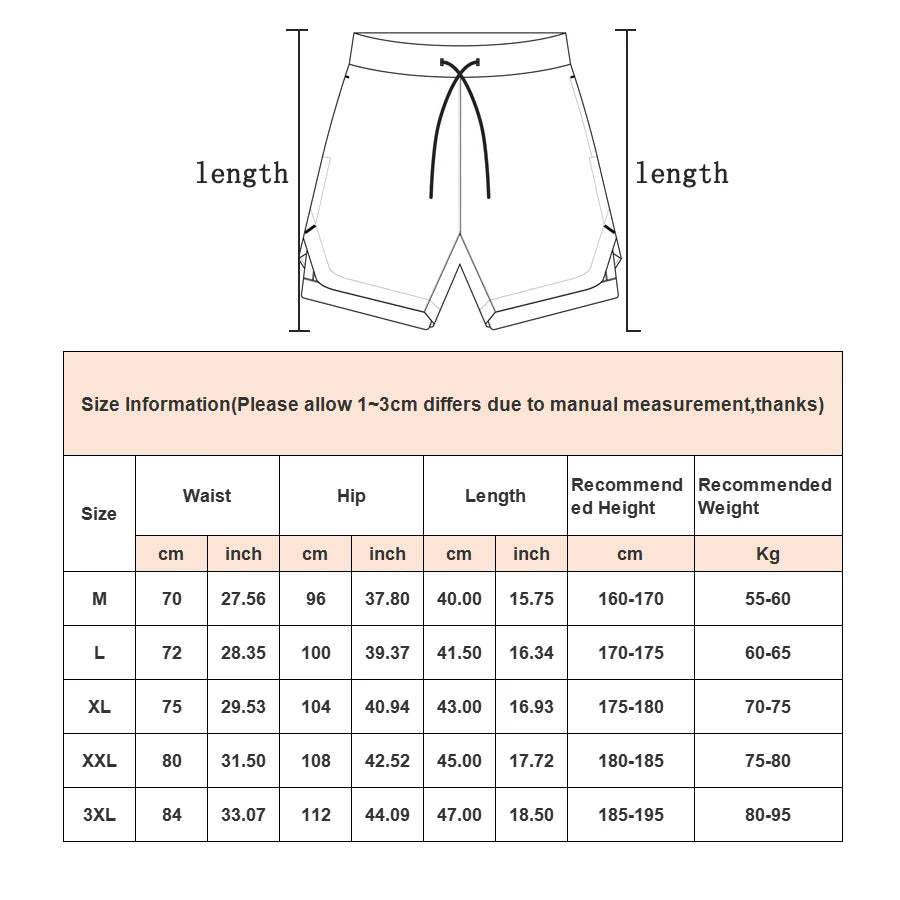 GACAYALL Men’s Camo Running Shorts 2-in-1 Quick Dry Gym Training Shorts