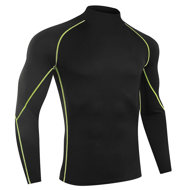 Men's Long Sleeve Compression Gym Shirt – Quick Dry Sport T-Shirt for Fitness, Running & Training