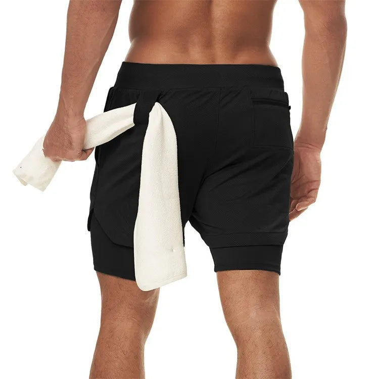 GACAYALL Men’s Camo Running Shorts 2-in-1 Quick Dry Gym Training Shorts