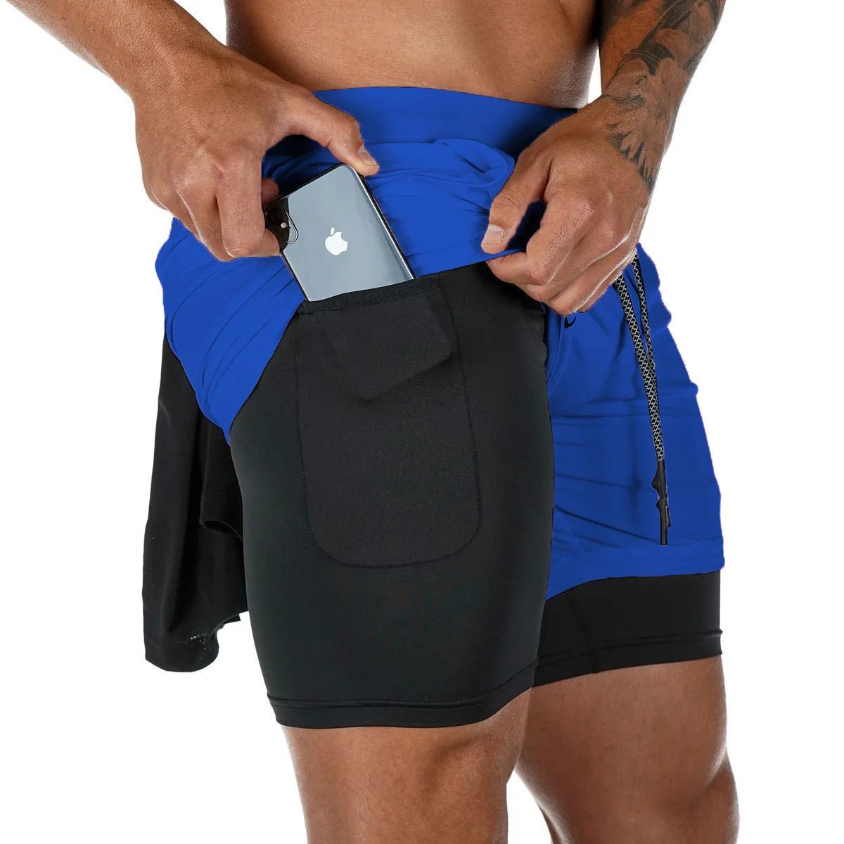 GACAYALL Men’s Camo Running Shorts 2-in-1 Quick Dry Gym Training Shorts