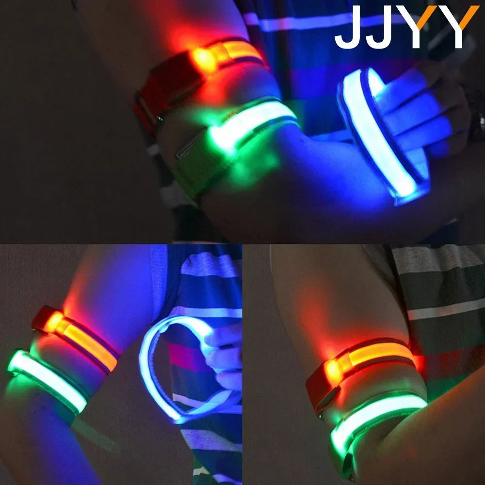 LED Reflective Armband | USB Rechargeable Safety Light Band for Night Running, Cycling, Walking
