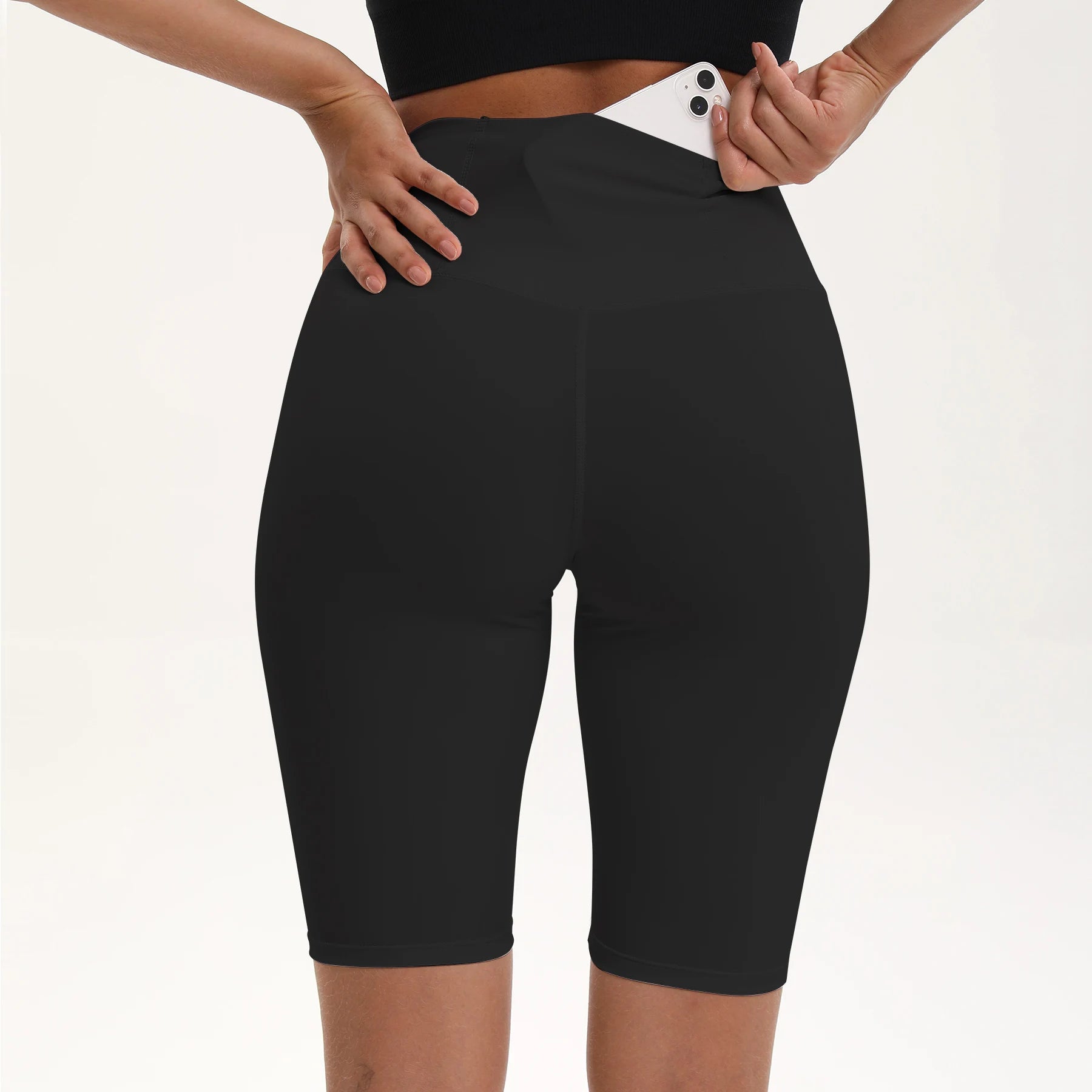 Women’s High-Waist Quick-Dry Running Shorts – Slim Fit, Breathable, Back Pocket