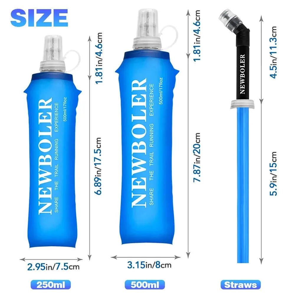 NEWBOLER TPU Soft Flask Collapsible Water Bottle (250ml / 500ml)