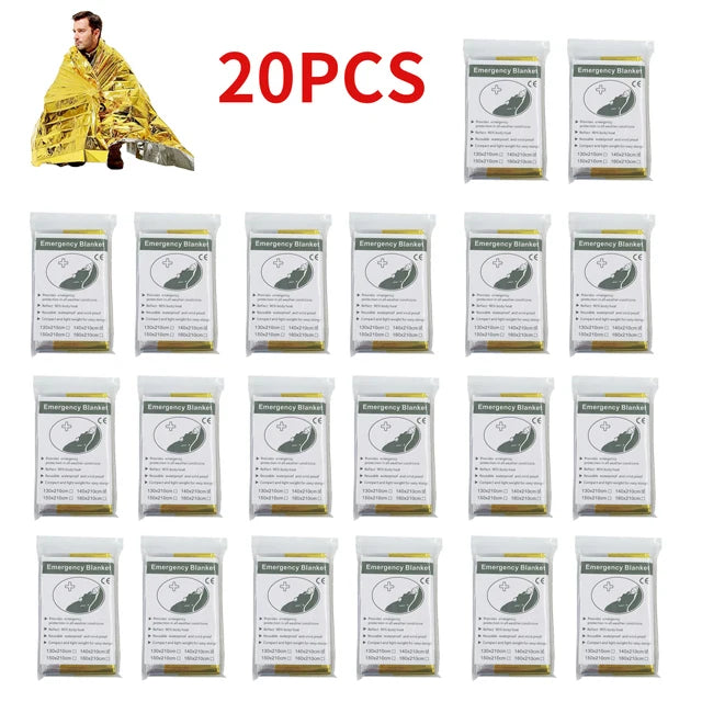 Outdoor Emergency Survival Blanket Gold-Silver Thermal Foil 130 × 210cm
