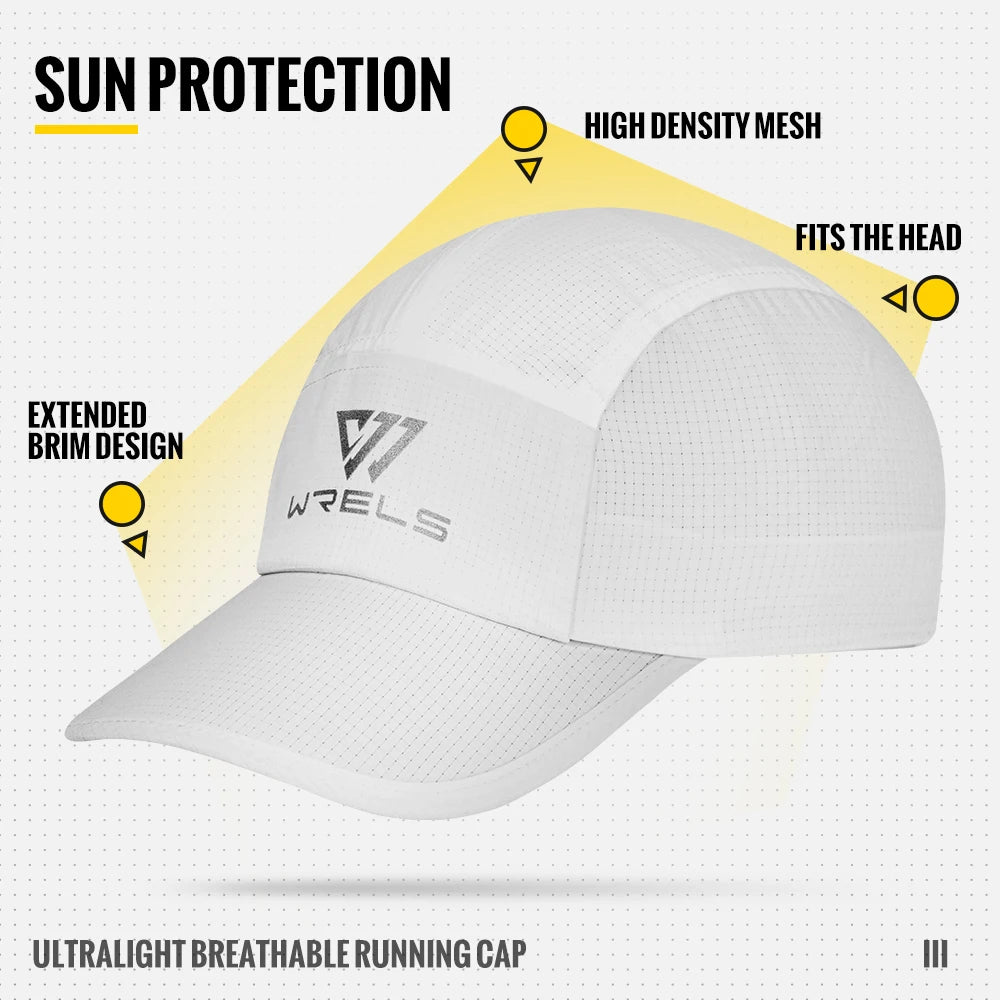 WRELS Running Cap Lightweight Mesh Quick Dry UV Protection Sports Hat