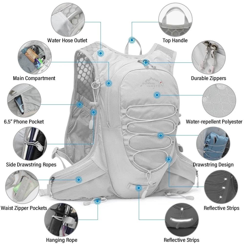 12L Hydration Vest, Lightweight Running and Cycling Backpack for Camping and Outdoor Adventure