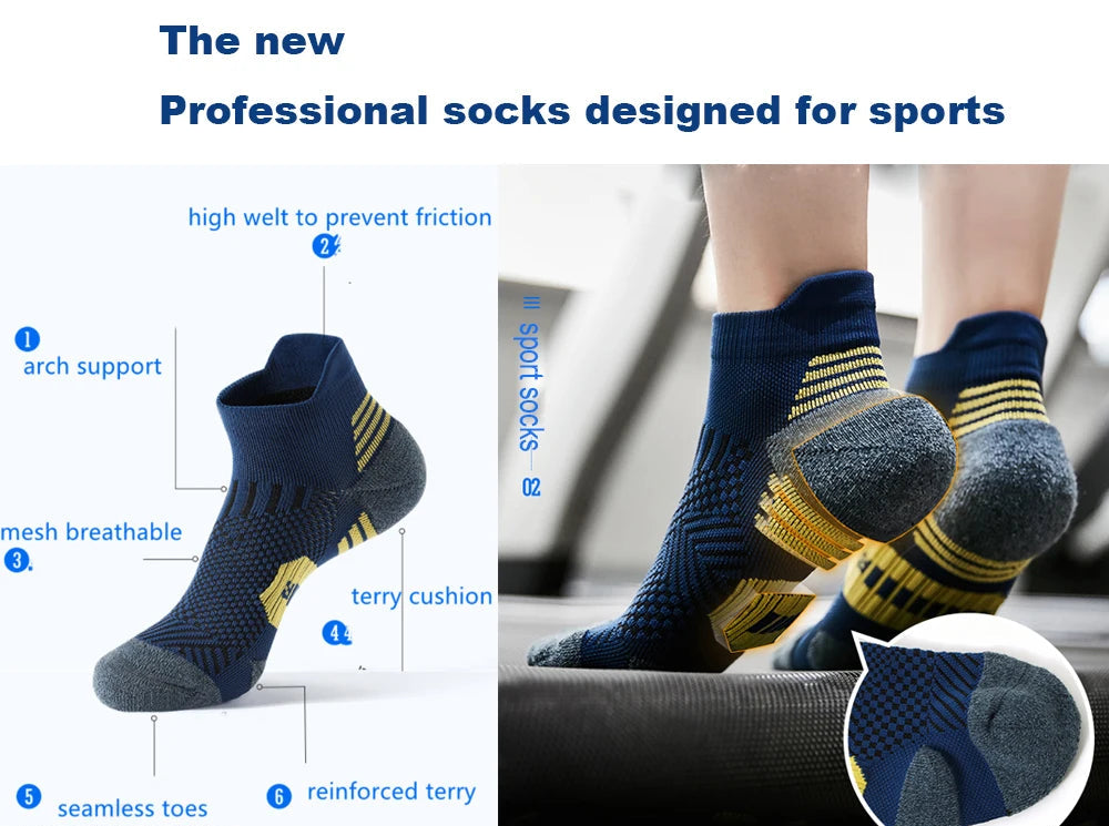 3-Pair Sports Socks – Non-Slip, Quick-Dry Training Socks for Running & Basketball