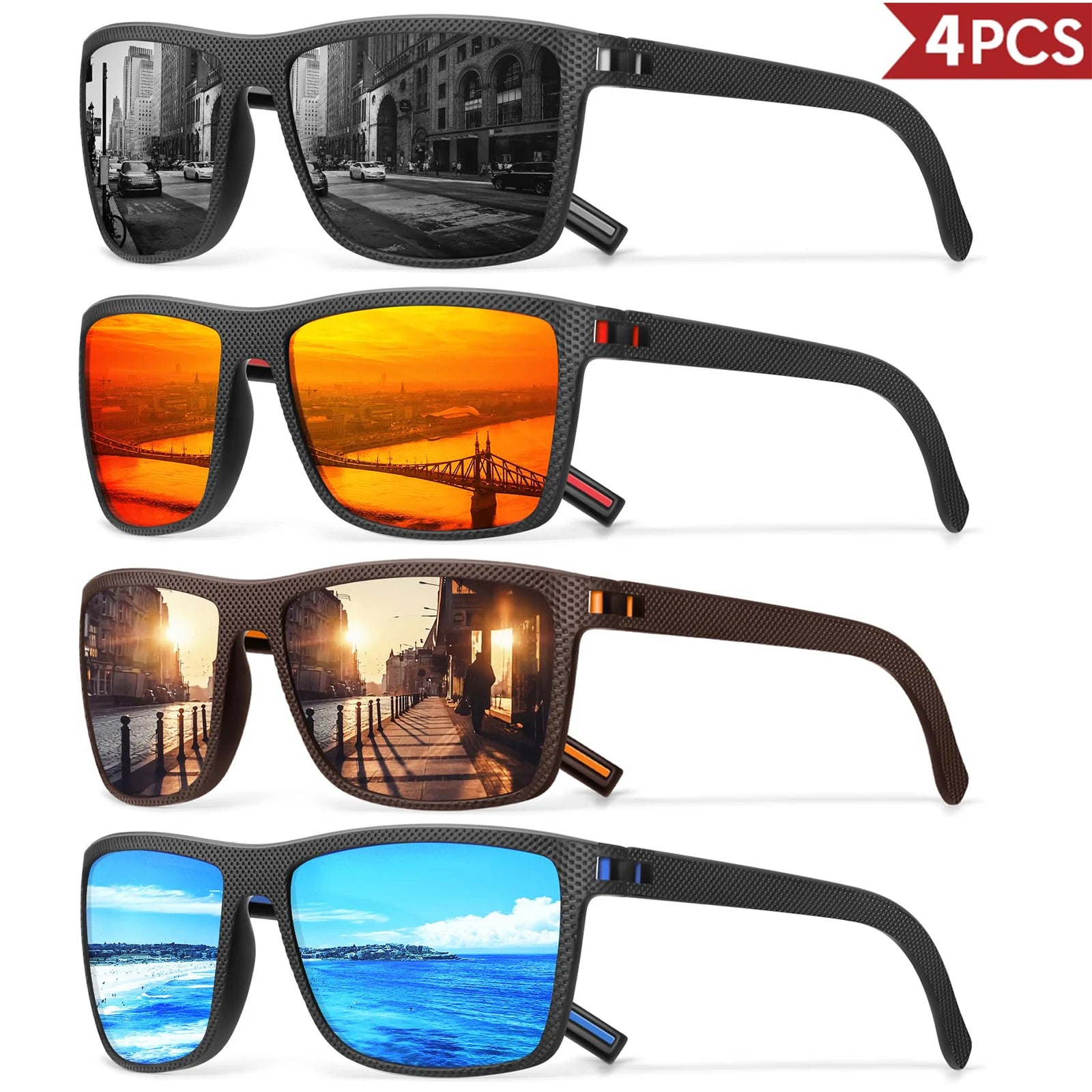 VEGUEROS Polarized Sunglasses UV400 Square Designer Shades for Men & Women