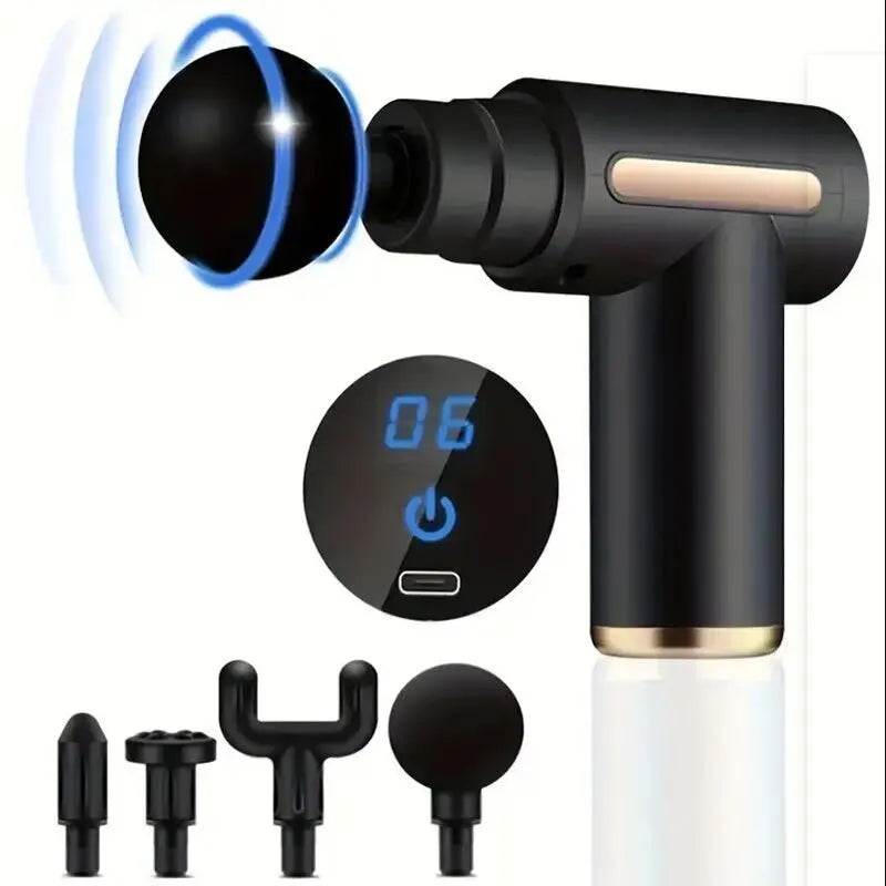 PAQIN Massage Gun – Deep Tissue Electric Muscle Massager with 99 Speeds & 4 Heads
