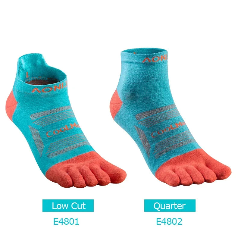 AONIJIE E4801/E4802 Five-Toe Running Socks Low Cut Athletic Toe Socks 3-Pack
