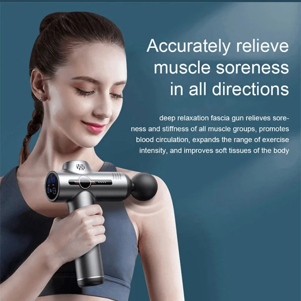 PAQIN Massage Gun – Deep Tissue Electric Muscle Massager with 99 Speeds & 4 Heads