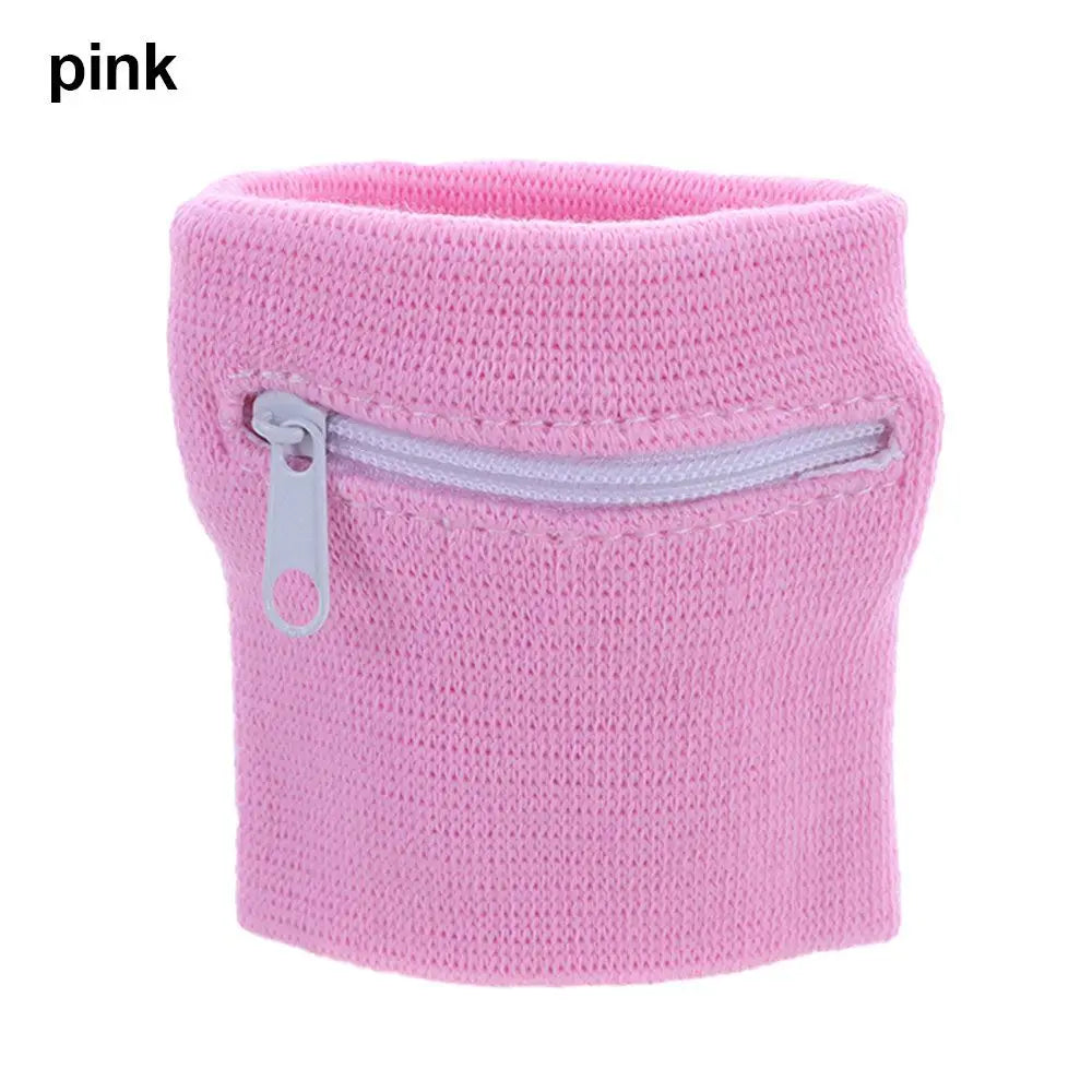 Sports Wristband with Zipper Pocket – Sweatband & Key Holder for Running, Cycling, Travel