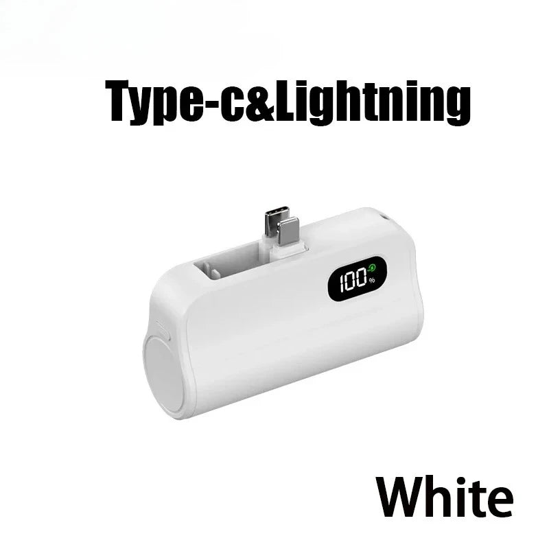 Mini Capsule Power Bank 50000mAh Wireless Fast Charging Portable Charger with Cables