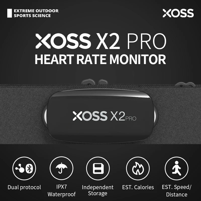 XOSS X2 Pro Chest Strap Heart Rate Monitor – Dual ANT+ & Bluetooth Fitness Sensor