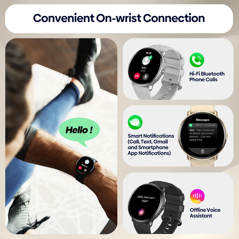 ZEBLAZE GTR 3 Pro AMOLED Fitness Smartwatch with Voice Calling for Runners