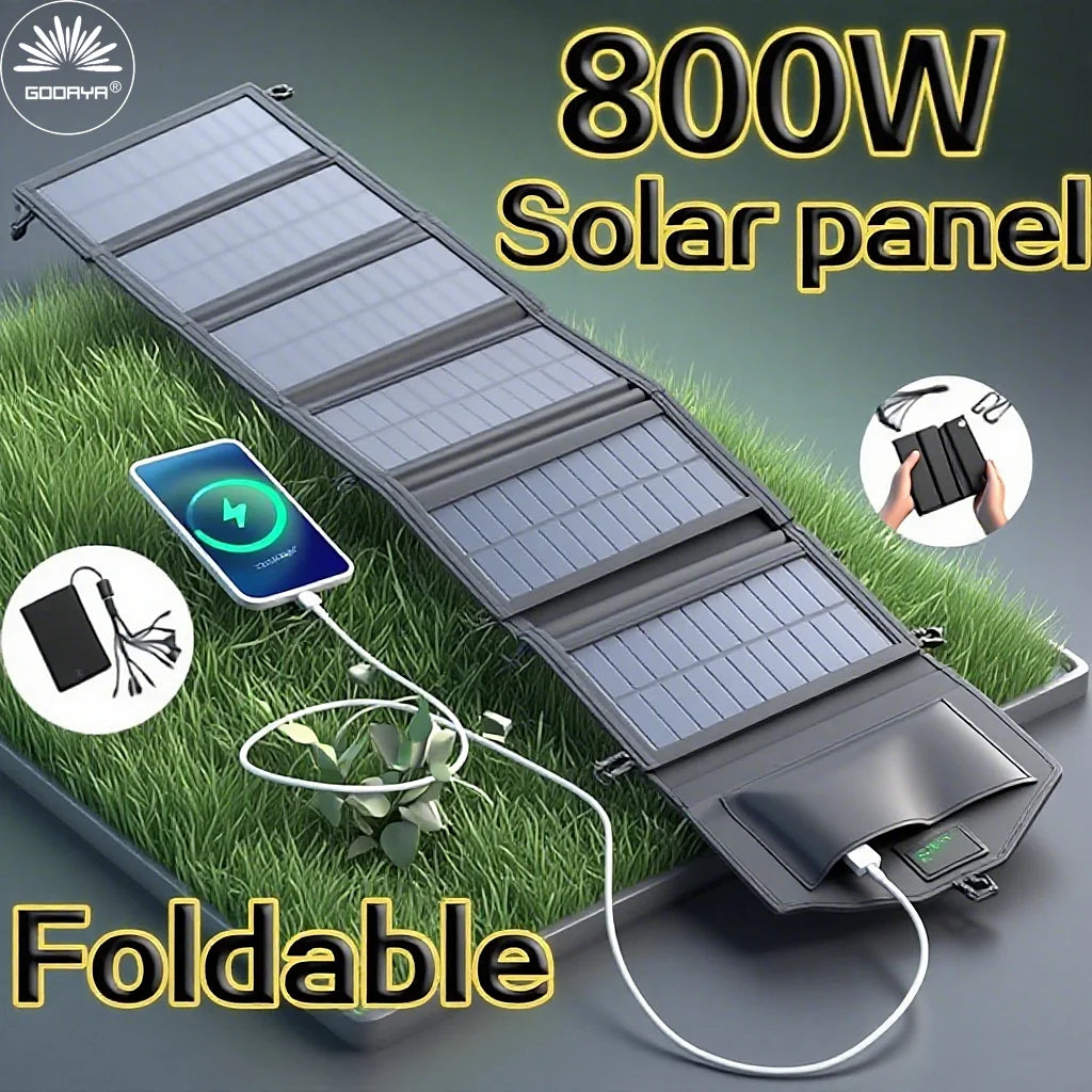 Foldable Solar Panel 20W Portable USB Charger Monocrystalline Outdoor Power