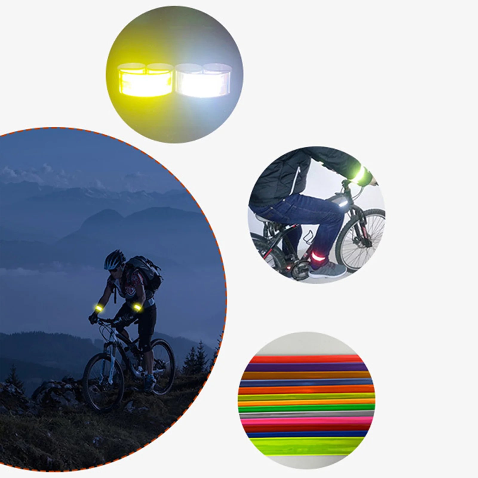 Reflective Slap Band Wristband Safety Armband for Night Running Cycling