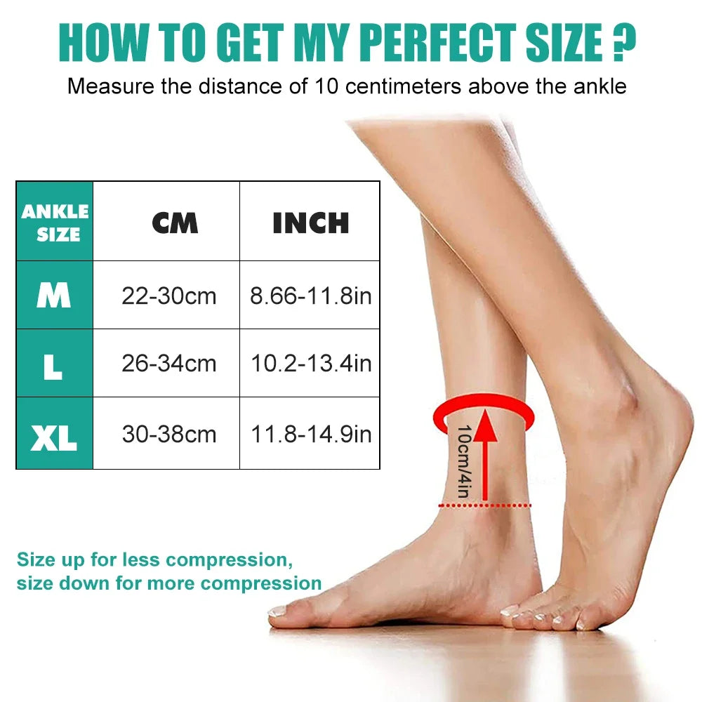 Adjustable Elastic Ankle Brace Compression Sleeve| Stabilizer for Plantar Fasciitis & Tendonitis